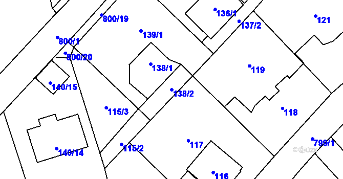 Parcela st. 138/2 v KÚ Stochov, Katastrální mapa