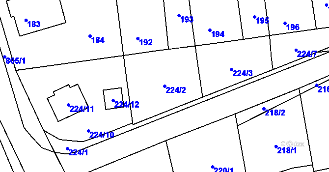 Parcela st. 224/2 v KÚ Stochov, Katastrální mapa