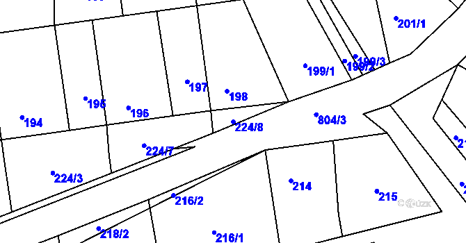 Parcela st. 224/8 v KÚ Stochov, Katastrální mapa