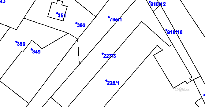 Parcela st. 227/3 v KÚ Stochov, Katastrální mapa