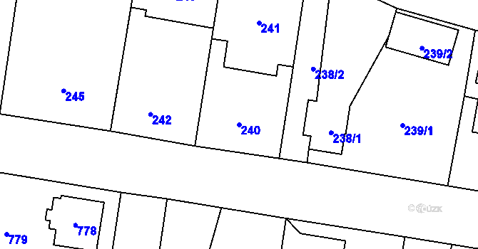 Parcela st. 240 v KÚ Stochov, Katastrální mapa
