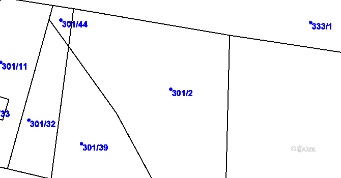 Parcela st. 301/2 v KÚ Stochov, Katastrální mapa