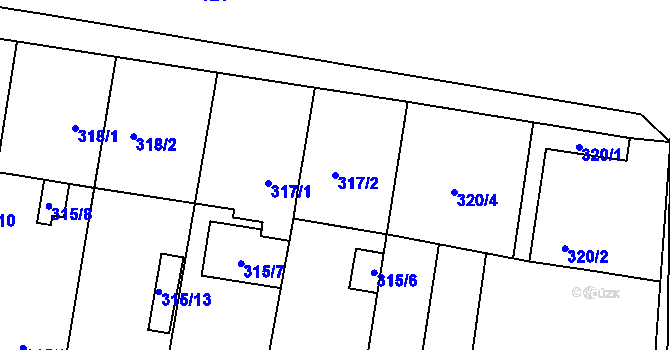 Parcela st. 317/2 v KÚ Stochov, Katastrální mapa
