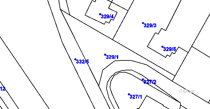 Parcela st. 329/1 v KÚ Stochov, Katastrální mapa