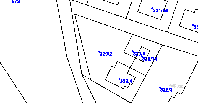Parcela st. 329/2 v KÚ Stochov, Katastrální mapa