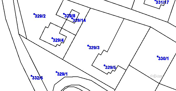Parcela st. 329/3 v KÚ Stochov, Katastrální mapa