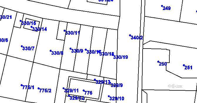 Parcela st. 330/18 v KÚ Stochov, Katastrální mapa