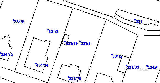 Parcela st. 331/4 v KÚ Stochov, Katastrální mapa