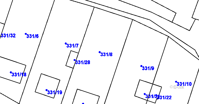 Parcela st. 331/8 v KÚ Stochov, Katastrální mapa