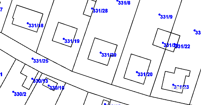 Parcela st. 331/29 v KÚ Stochov, Katastrální mapa