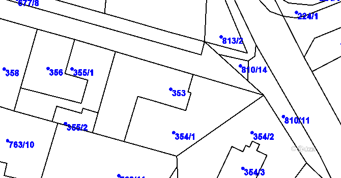 Parcela st. 353 v KÚ Stochov, Katastrální mapa