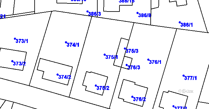 Parcela st. 375/1 v KÚ Stochov, Katastrální mapa