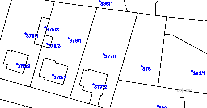 Parcela st. 377/1 v KÚ Stochov, Katastrální mapa