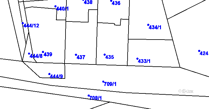 Parcela st. 435 v KÚ Stochov, Katastrální mapa