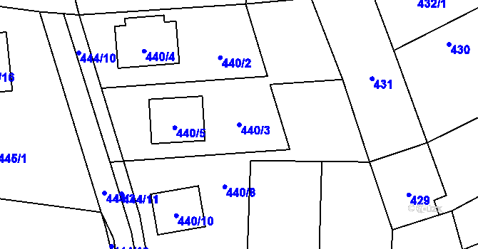 Parcela st. 440/3 v KÚ Stochov, Katastrální mapa