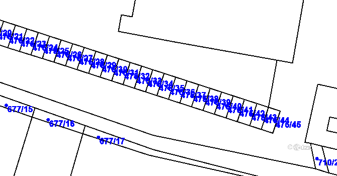 Parcela st. 475/36 v KÚ Stochov, Katastrální mapa