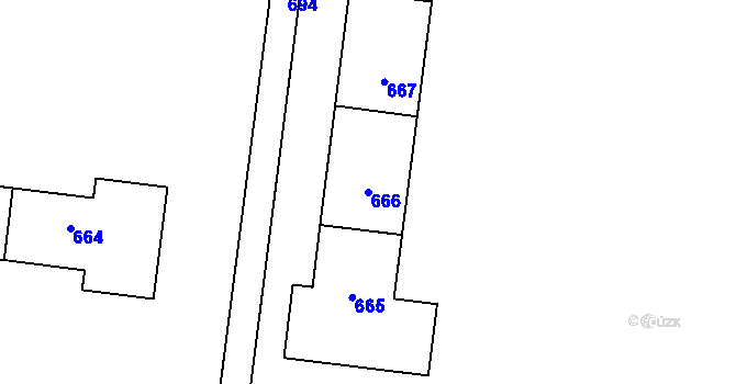 Parcela st. 666 v KÚ Stochov, Katastrální mapa