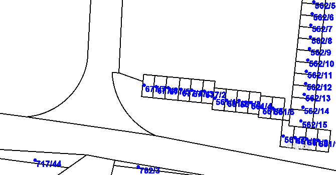 Parcela st. 677/5 v KÚ Stochov, Katastrální mapa
