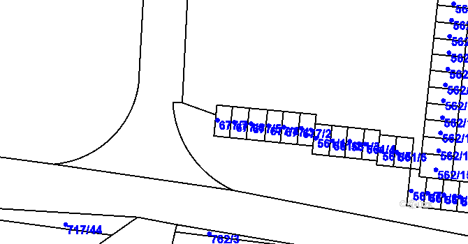 Parcela st. 677/6 v KÚ Stochov, Katastrální mapa
