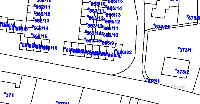Parcela st. 686/7 v KÚ Stochov, Katastrální mapa