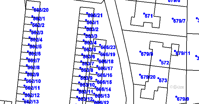 Parcela st. 686/19 v KÚ Stochov, Katastrální mapa