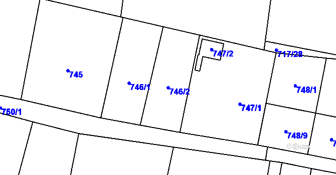 Parcela st. 746/2 v KÚ Stochov, Katastrální mapa