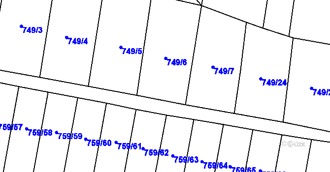 Parcela st. 749/22 v KÚ Stochov, Katastrální mapa