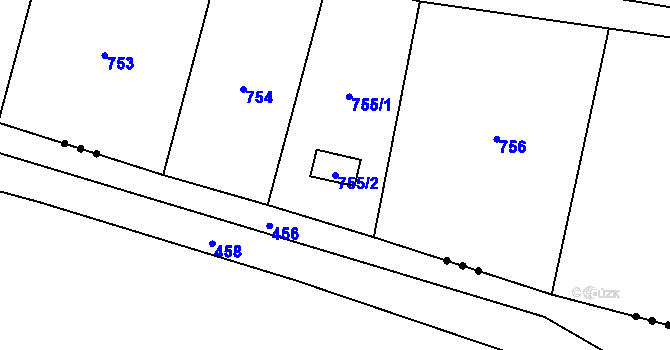 Parcela st. 755/2 v KÚ Stochov, Katastrální mapa
