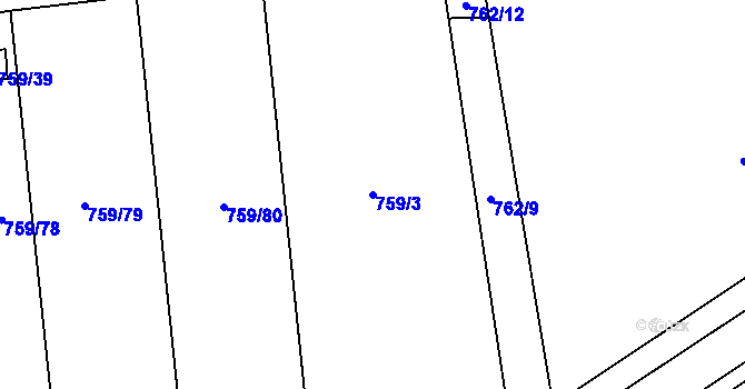 Parcela st. 759/3 v KÚ Stochov, Katastrální mapa