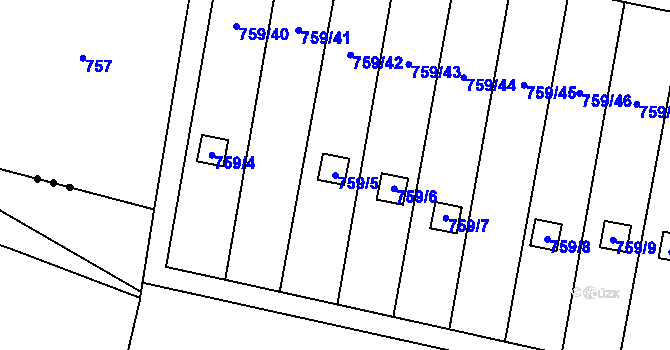 Parcela st. 759/5 v KÚ Stochov, Katastrální mapa