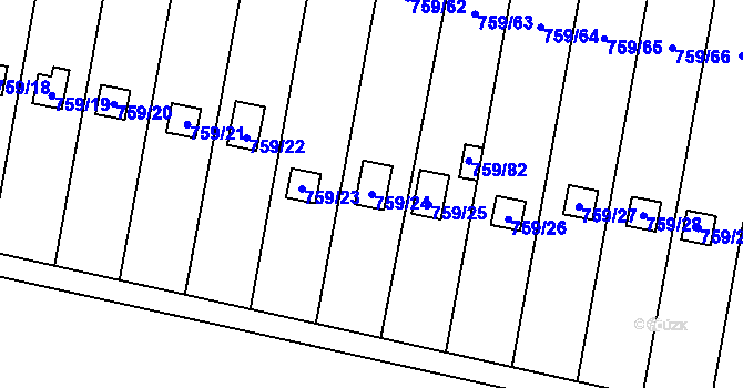 Parcela st. 759/24 v KÚ Stochov, Katastrální mapa