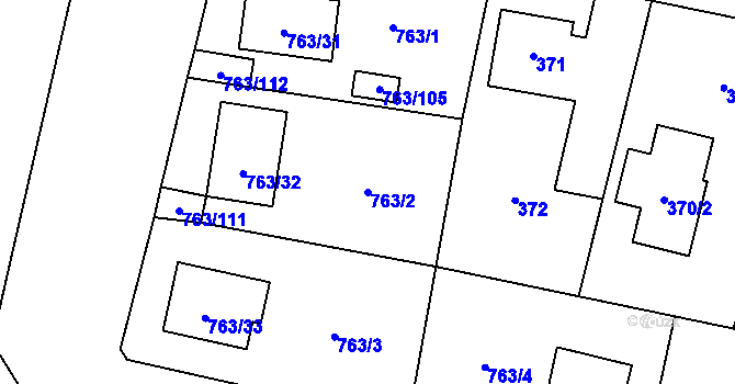 Parcela st. 763/2 v KÚ Stochov, Katastrální mapa