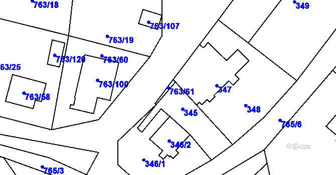 Parcela st. 763/61 v KÚ Stochov, Katastrální mapa