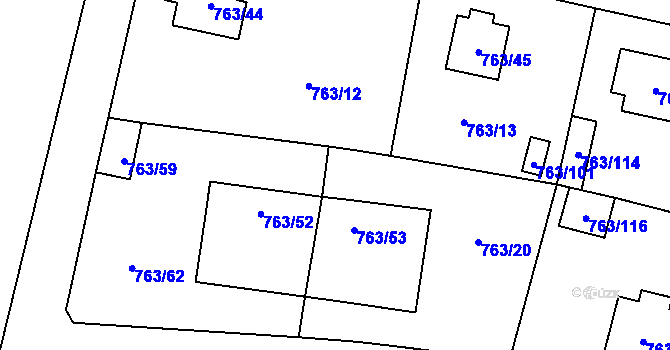 Parcela st. 763/86 v KÚ Stochov, Katastrální mapa