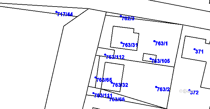 Parcela st. 763/112 v KÚ Stochov, Katastrální mapa