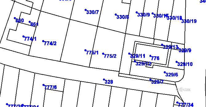 Parcela st. 775/2 v KÚ Stochov, Katastrální mapa