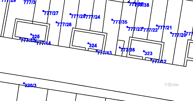 Parcela st. 777/13 v KÚ Stochov, Katastrální mapa