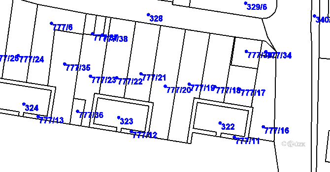 Parcela st. 777/20 v KÚ Stochov, Katastrální mapa
