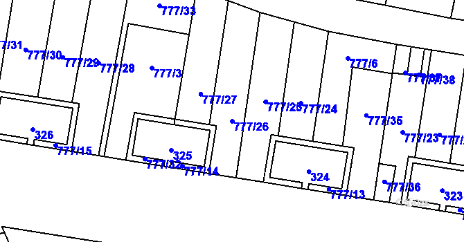 Parcela st. 777/26 v KÚ Stochov, Katastrální mapa