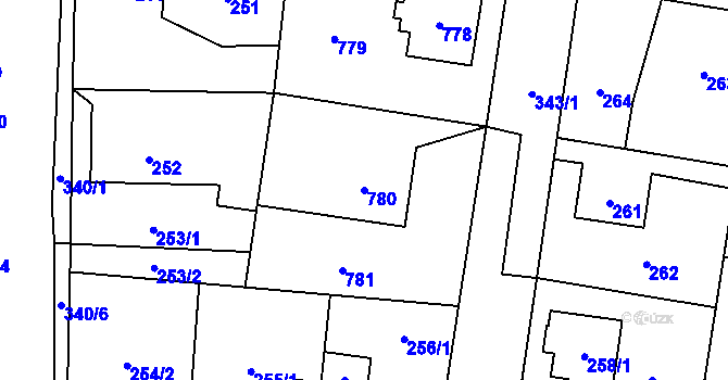 Parcela st. 780 v KÚ Stochov, Katastrální mapa