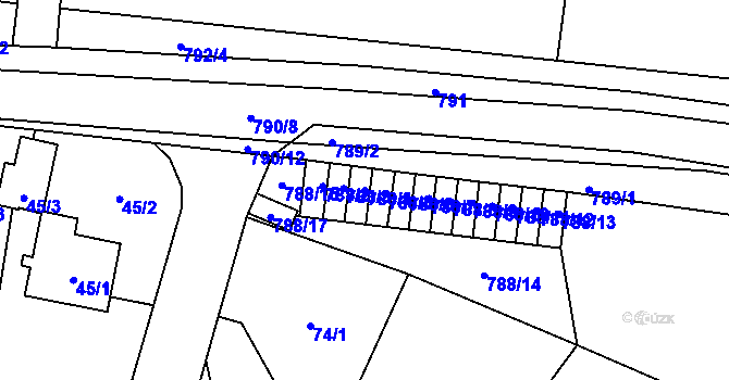 Parcela st. 788/4 v KÚ Stochov, Katastrální mapa