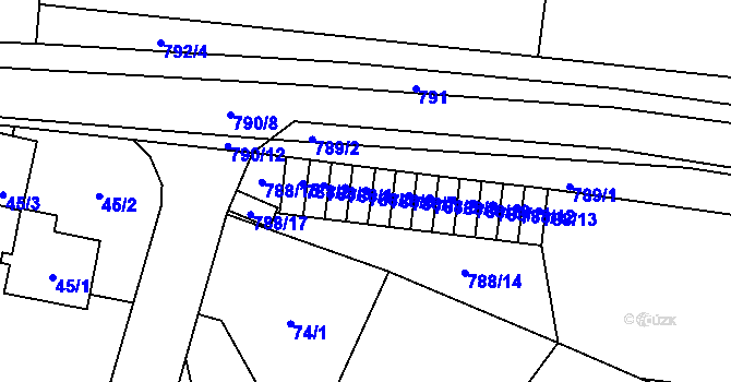 Parcela st. 788/5 v KÚ Stochov, Katastrální mapa