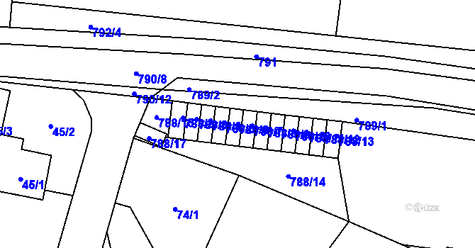 Parcela st. 788/6 v KÚ Stochov, Katastrální mapa