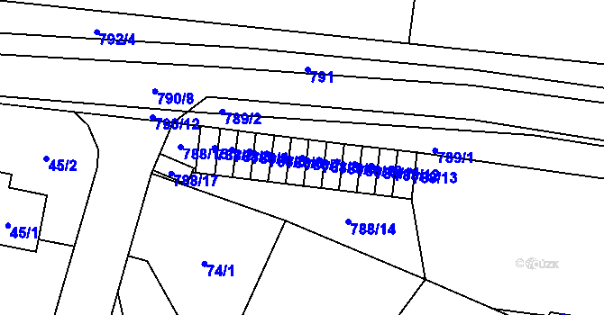Parcela st. 788/7 v KÚ Stochov, Katastrální mapa