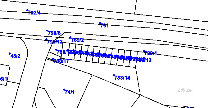 Parcela st. 788/8 v KÚ Stochov, Katastrální mapa