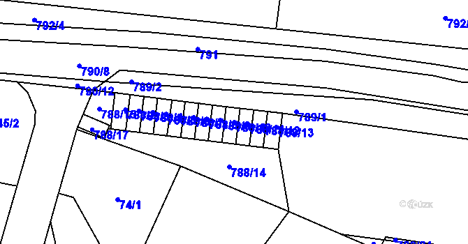Parcela st. 788/10 v KÚ Stochov, Katastrální mapa