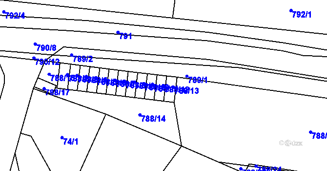 Parcela st. 788/12 v KÚ Stochov, Katastrální mapa