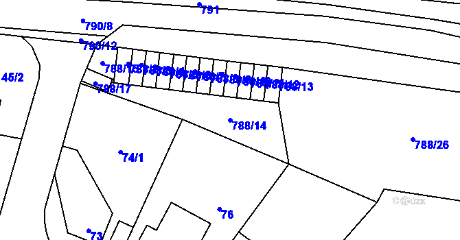 Parcela st. 788/14 v KÚ Stochov, Katastrální mapa