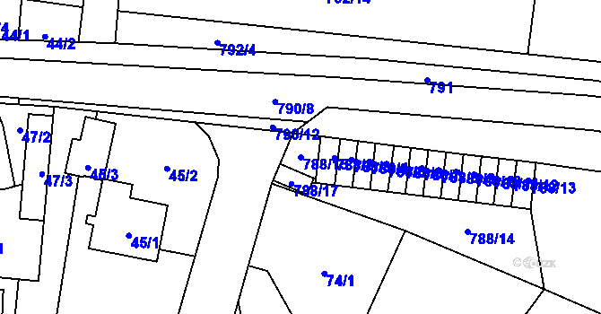 Parcela st. 788/15 v KÚ Stochov, Katastrální mapa