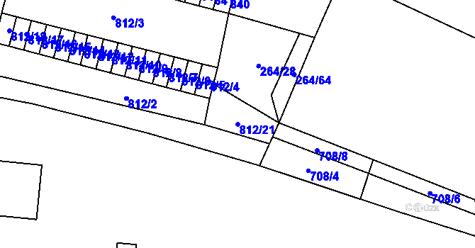 Parcela st. 812/21 v KÚ Stochov, Katastrální mapa